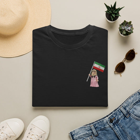 Iranian Girl with Flag T-Shirt — Persian Pride Casual Top