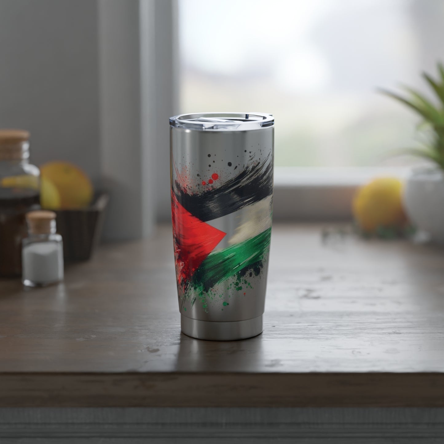 Palestine Flag Spray Paint 20oz Tumbler