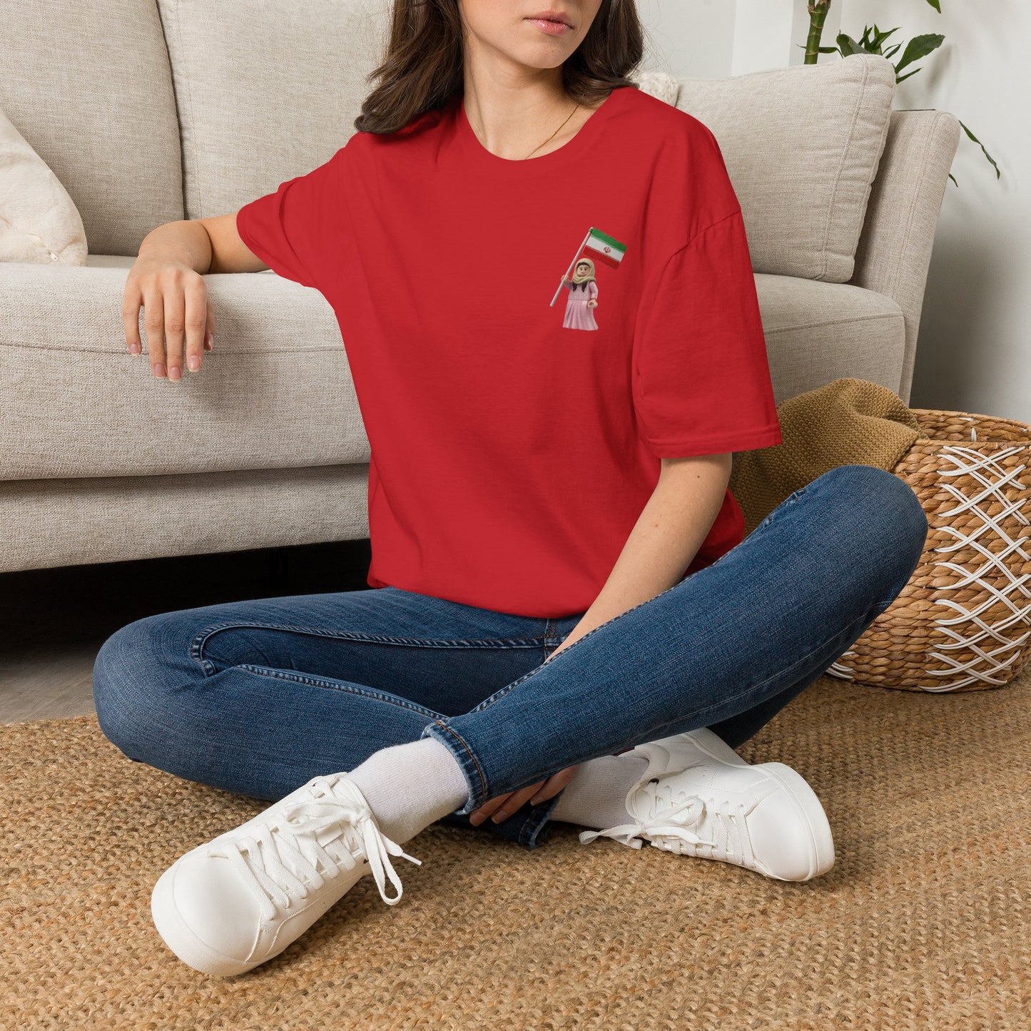 Iranian Girl with Flag T-Shirt — Persian Pride Casual Top