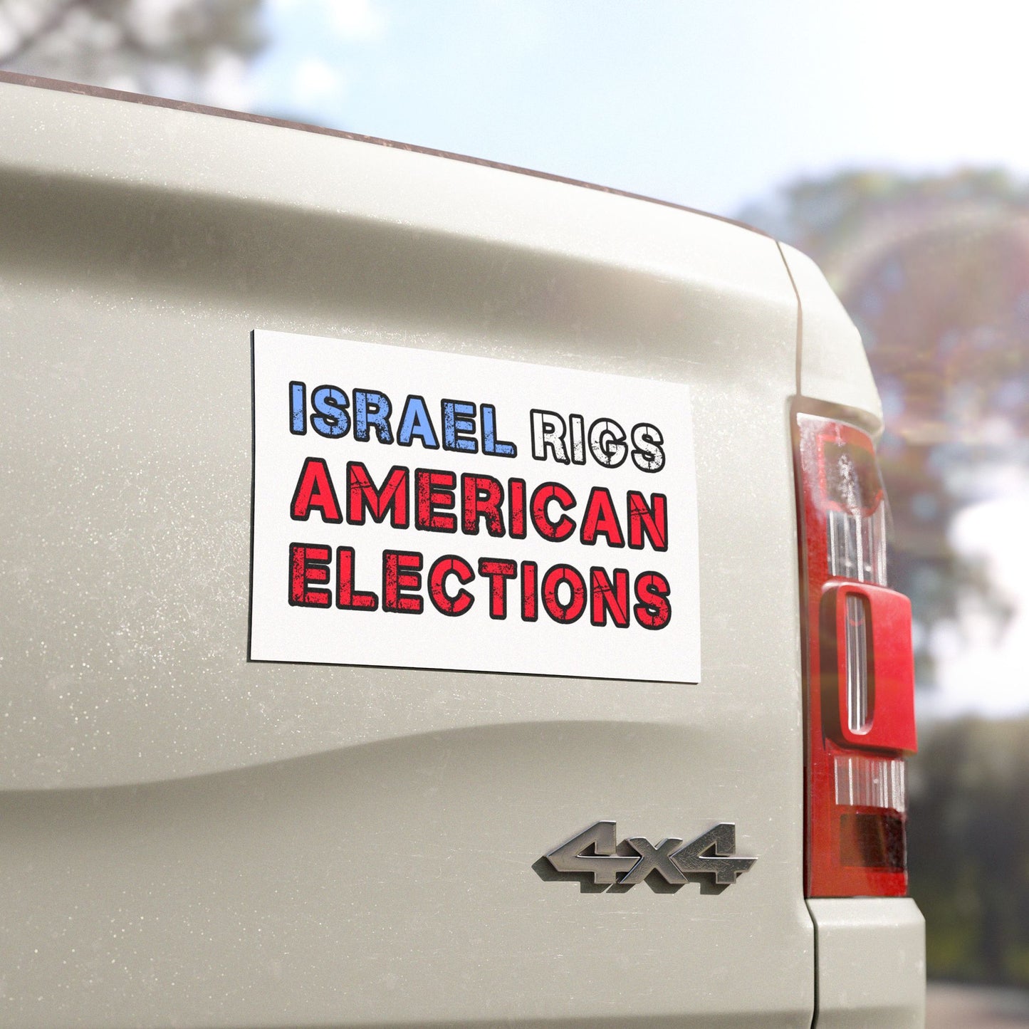Car Magnet — "Israel Rigs American Elections" Political Statement Magnet