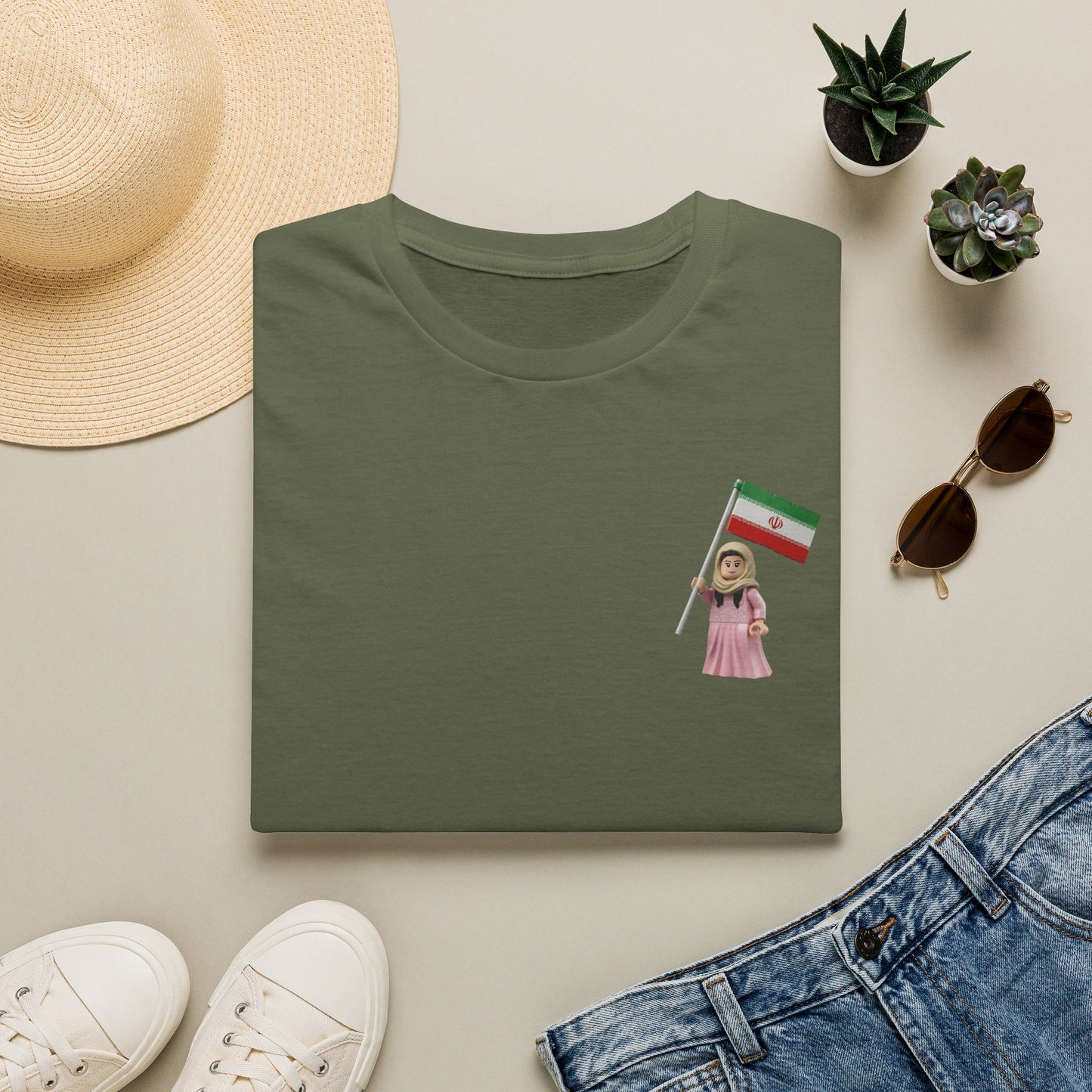 Iranian Girl with Flag T-Shirt — Persian Pride Casual Top