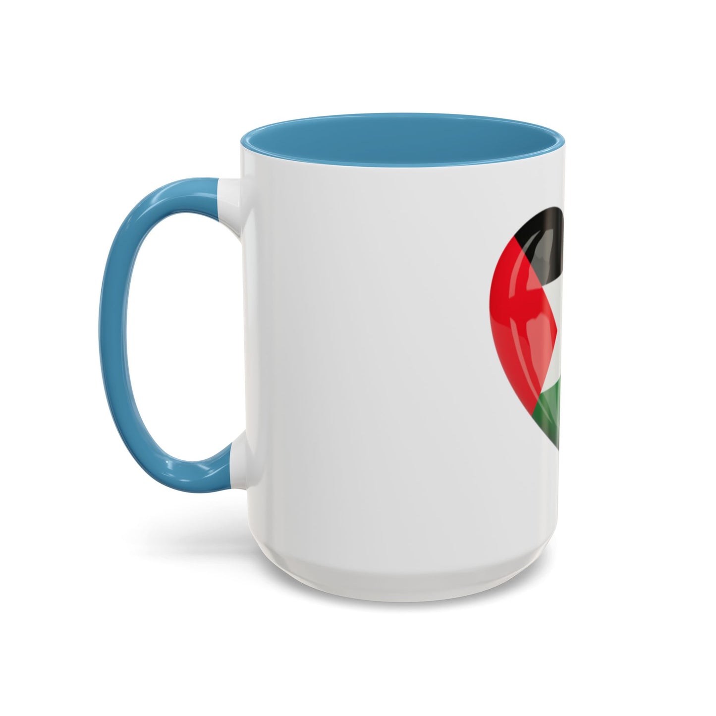 Palestine Flag Heart Accent Coffee Mug (15oz)