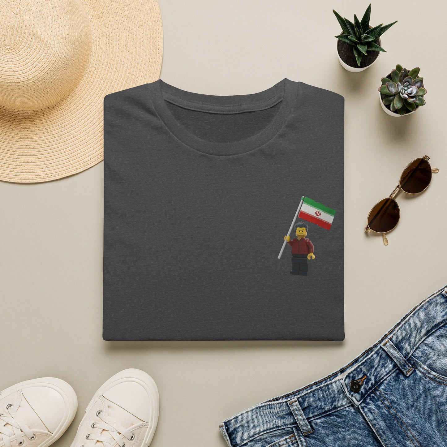 Iran Flag Pocket Tee — Minimalist Protest Solidarity T-Shirt