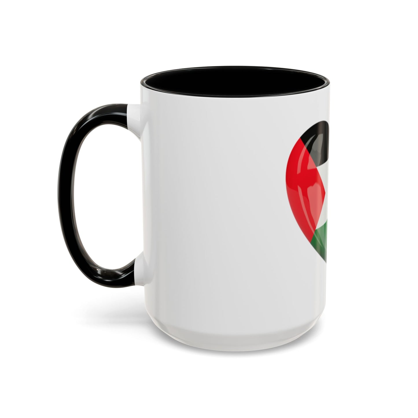 Palestine Flag Heart Accent Coffee Mug (15oz)