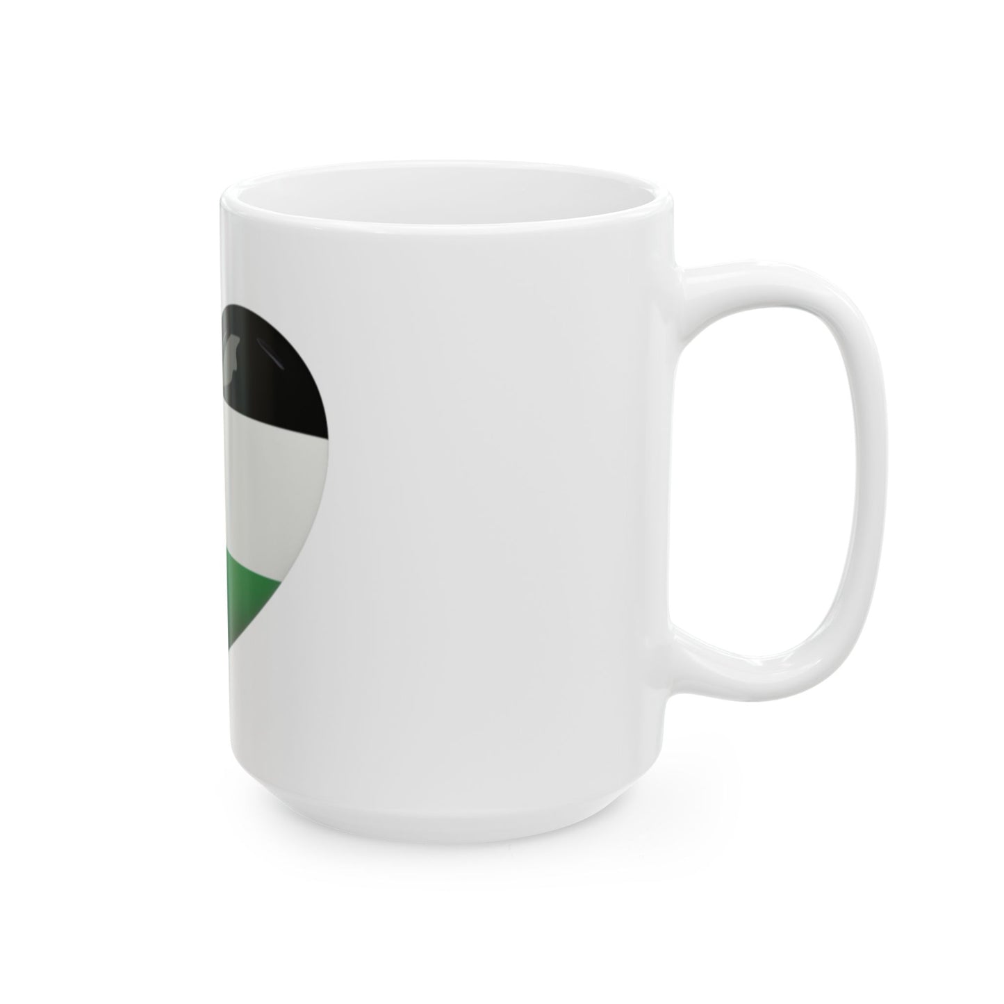 Palestine Flag Heart Mug – Ceramic Coffee Cup (15oz)