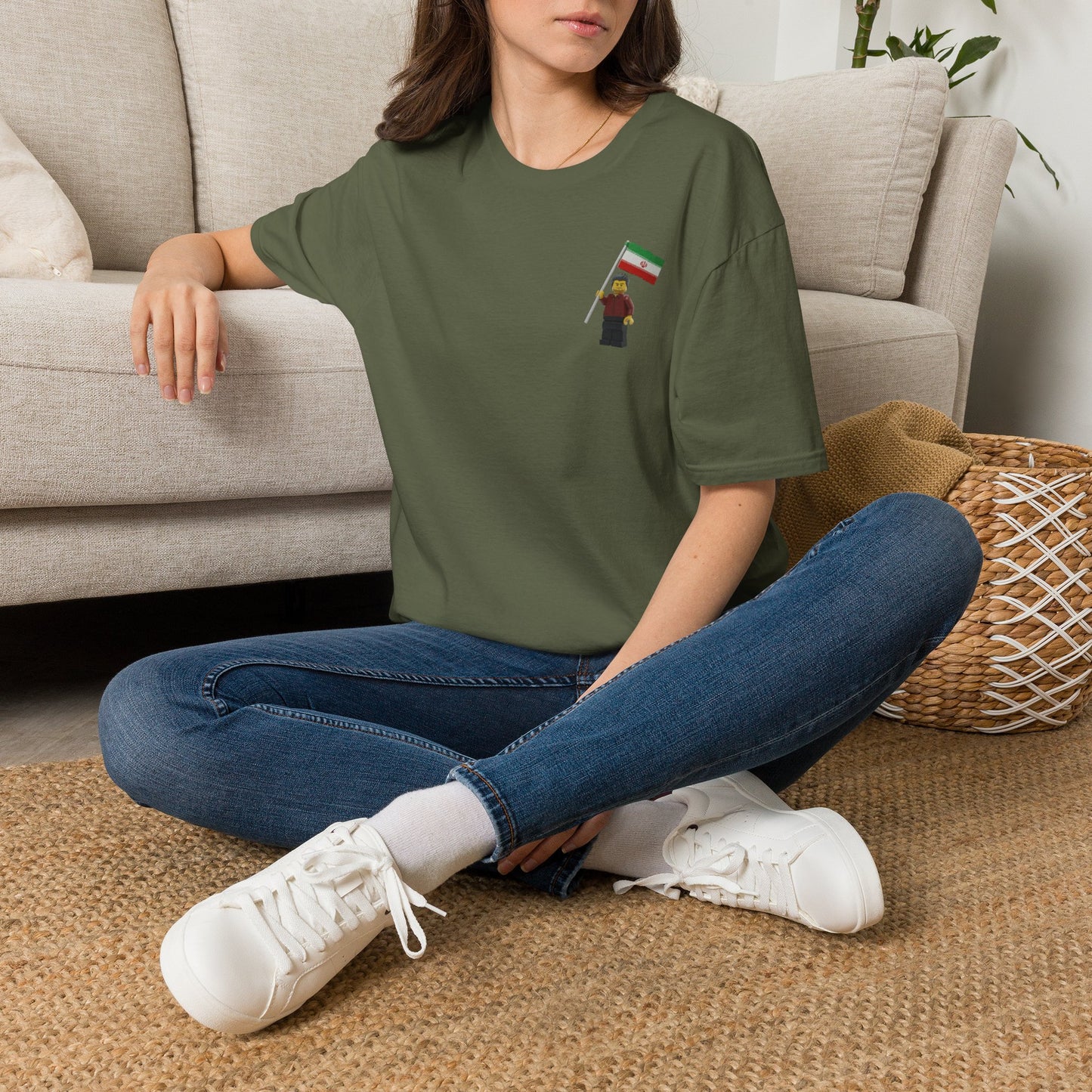 Iran Flag Pocket Tee — Minimalist Protest Solidarity T-Shirt
