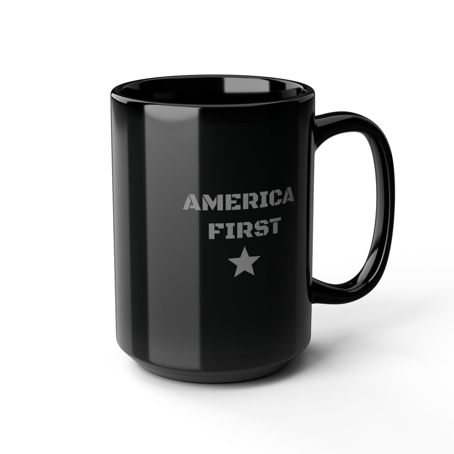 America First Black Coffee Mug — Patriotic Star 11oz & 15oz