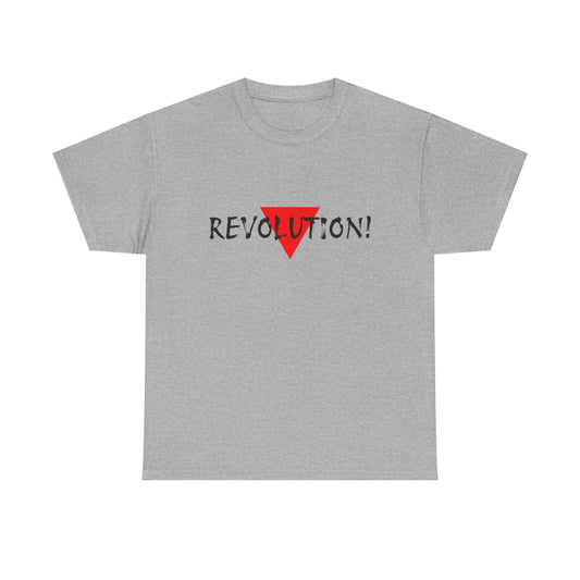 Revolution! Graphic Tee — Red Triangle Protest Shirt