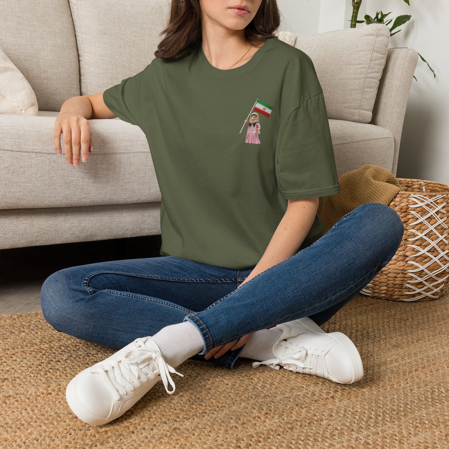Iranian Girl with Flag T-Shirt — Persian Pride Casual Top