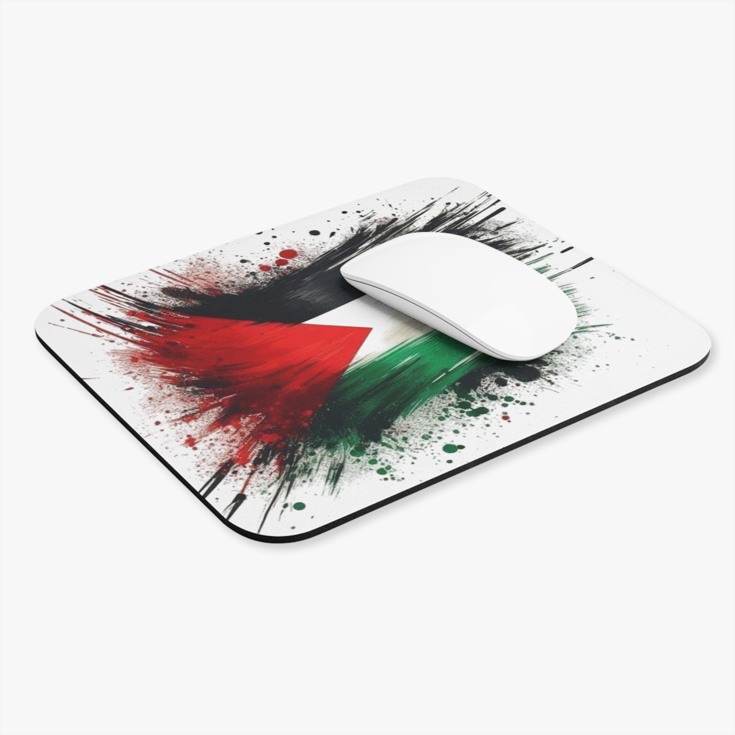Palestine Flag Splash Mouse Pad — Artistic Rectangle Desk Mousepad