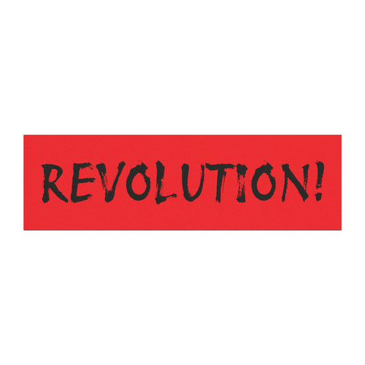 Revolution! Red Car Magnet — Bold Political Statement Sticker for Cars