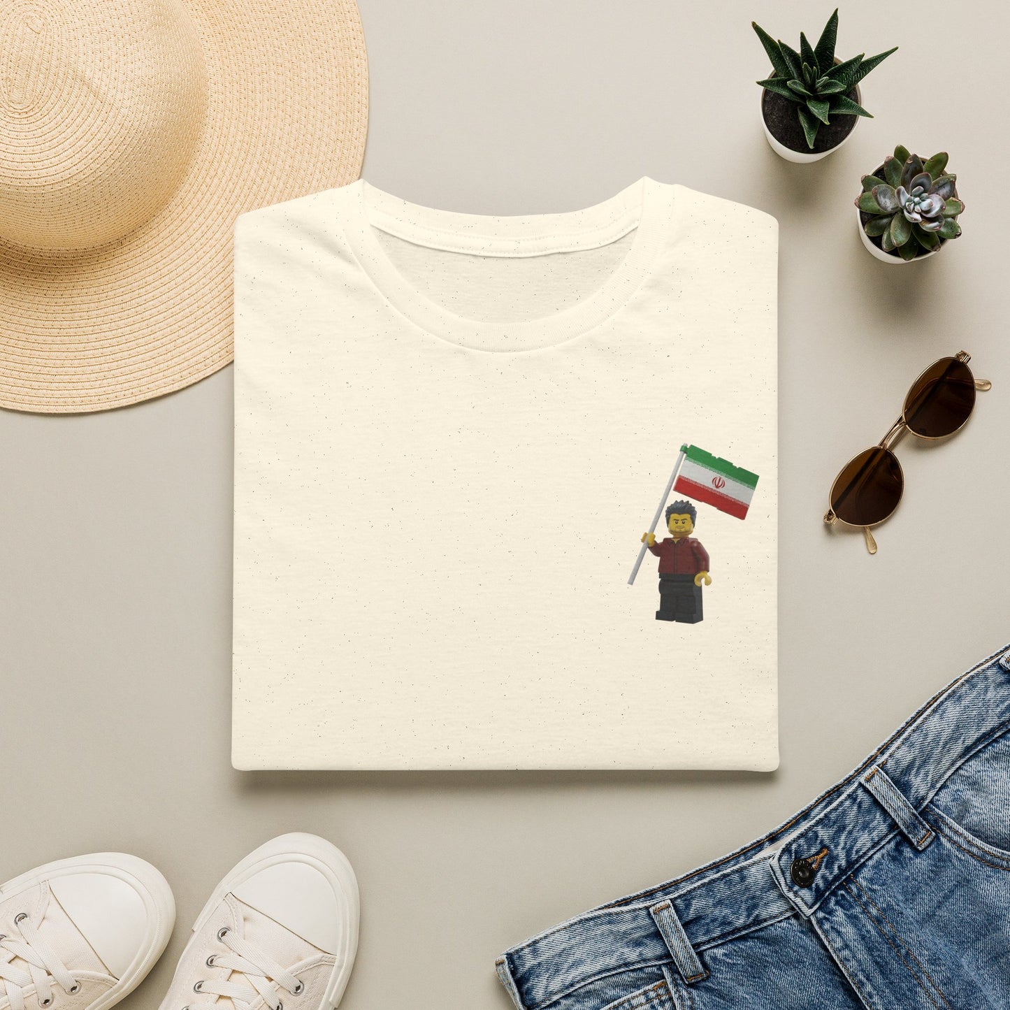 Iran Flag Pocket Tee — Minimalist Protest Solidarity T-Shirt