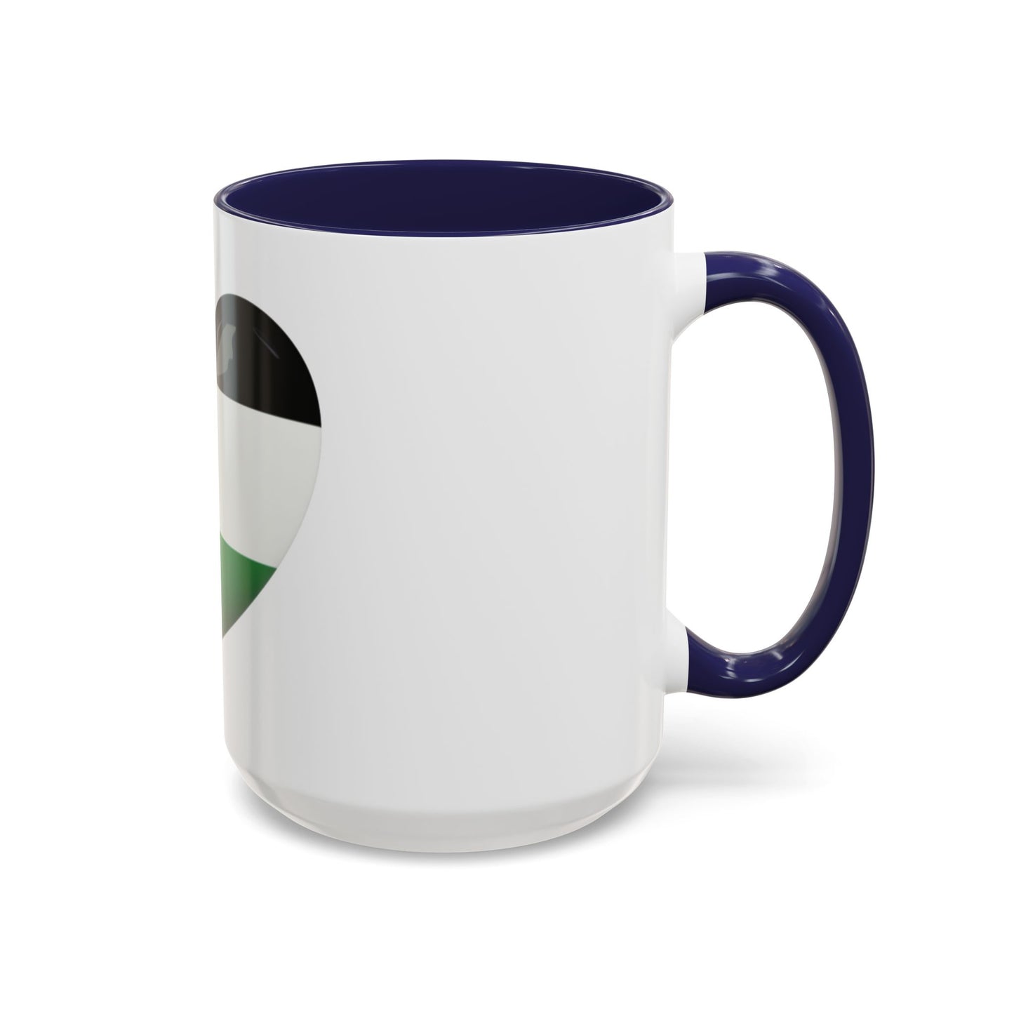 Palestine Flag Heart Accent Coffee Mug (15oz)