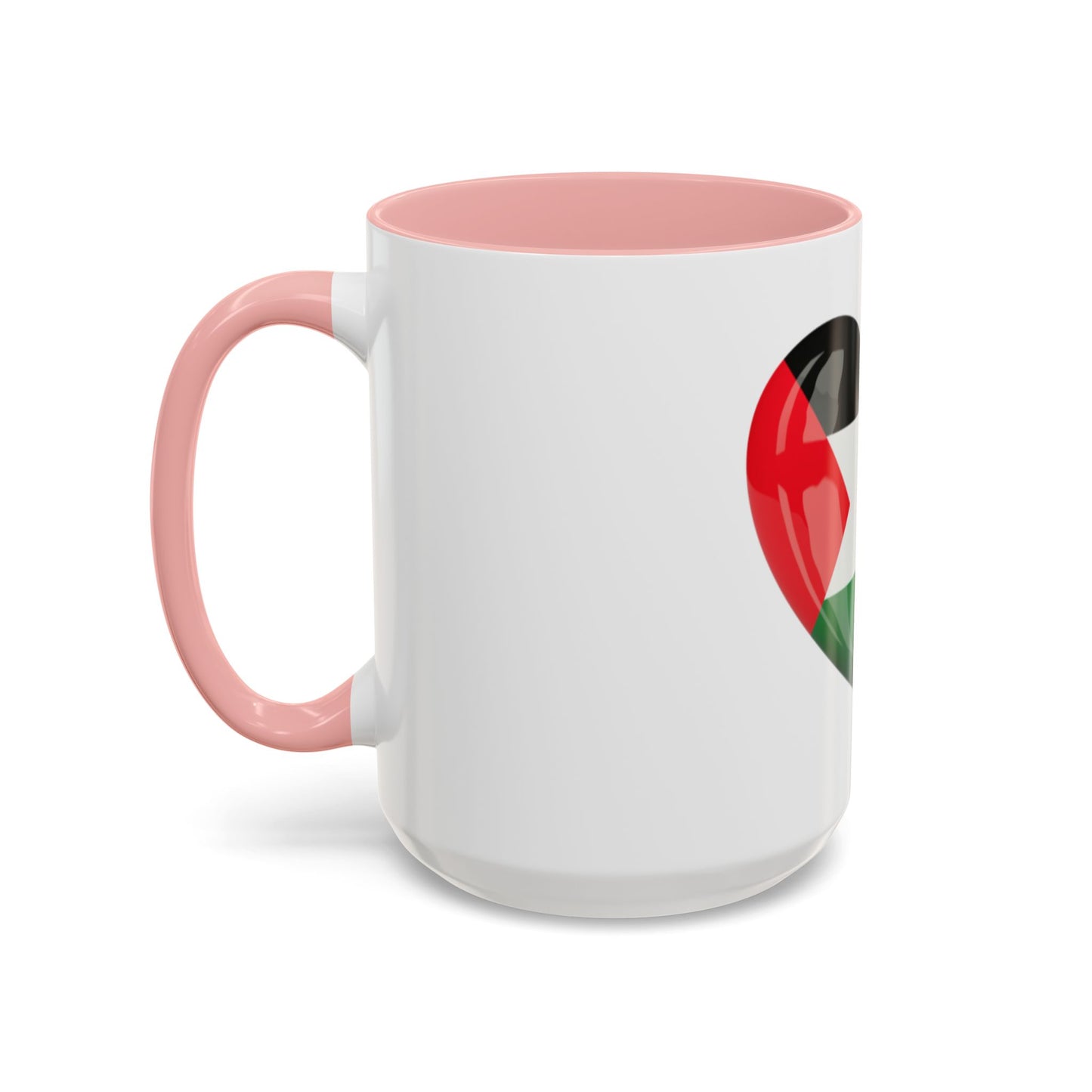 Palestine Flag Heart Accent Coffee Mug (15oz)