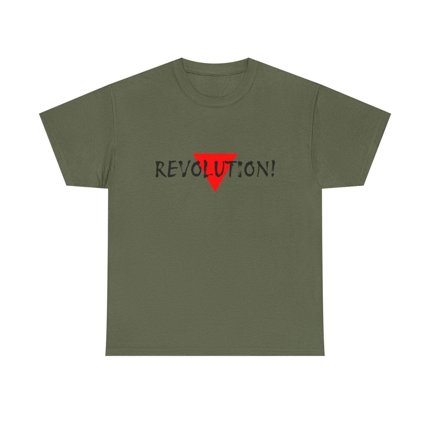 Revolution! Graphic Tee — Red Triangle Protest Shirt