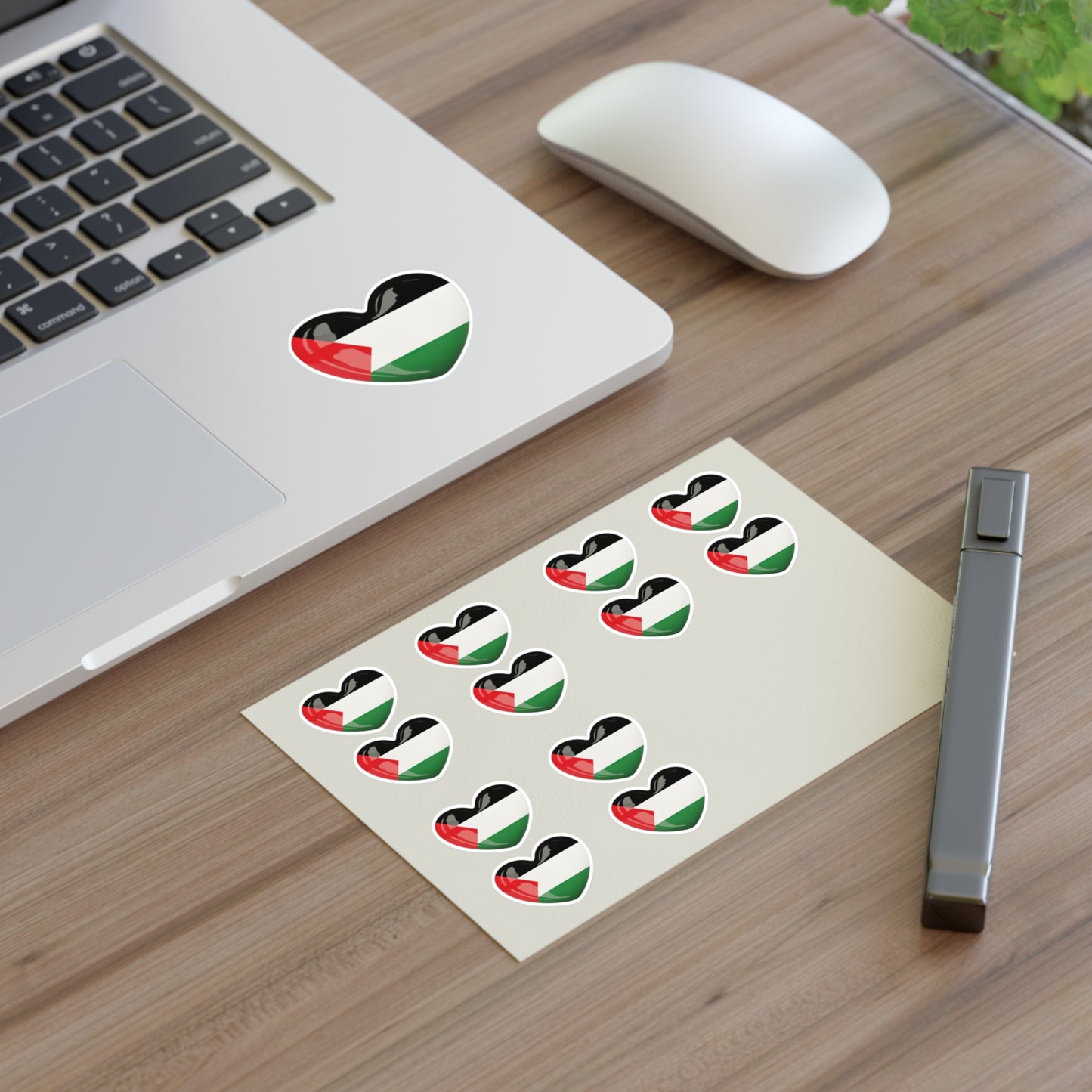 Palestine Heart Flag Sticker Sheet — Patriotic Vinyl Decals for Laptops, Planners, Scrapbooks