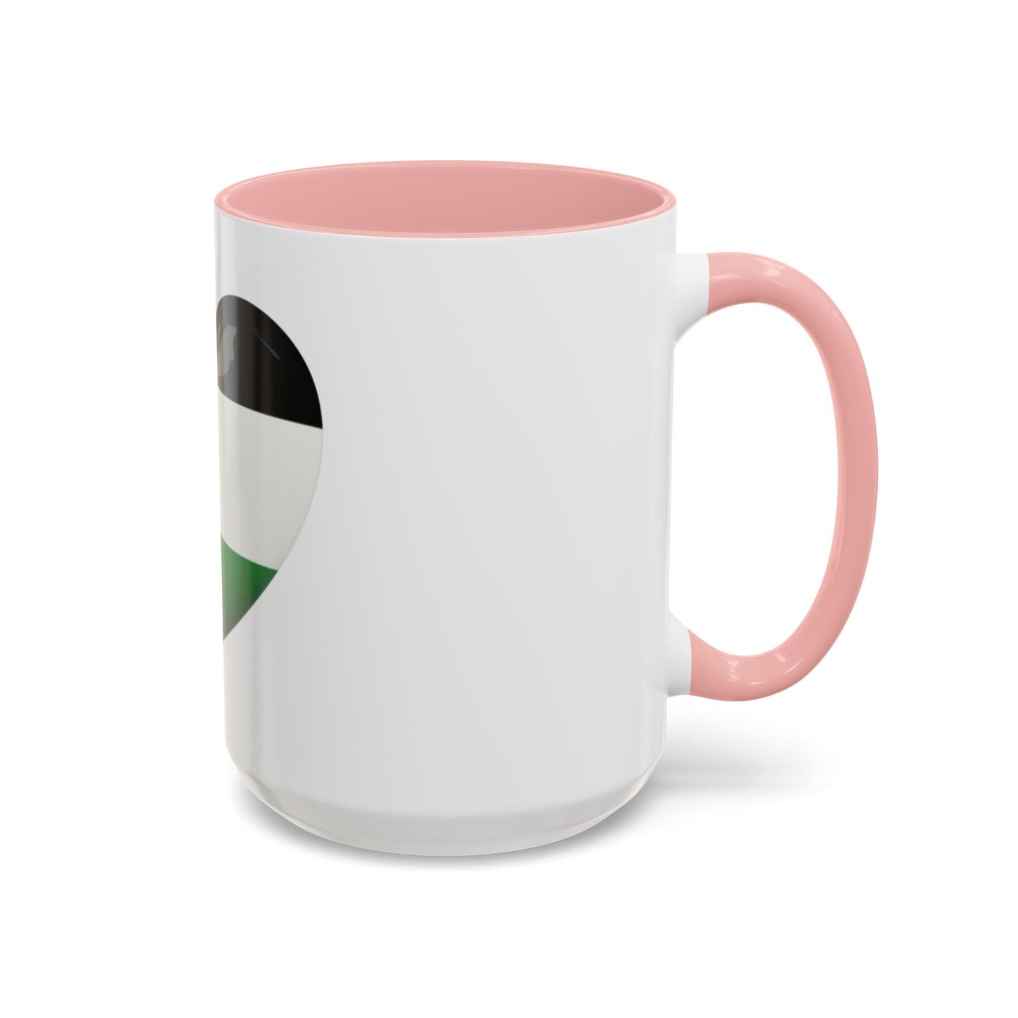Palestine Flag Heart Accent Coffee Mug (15oz)