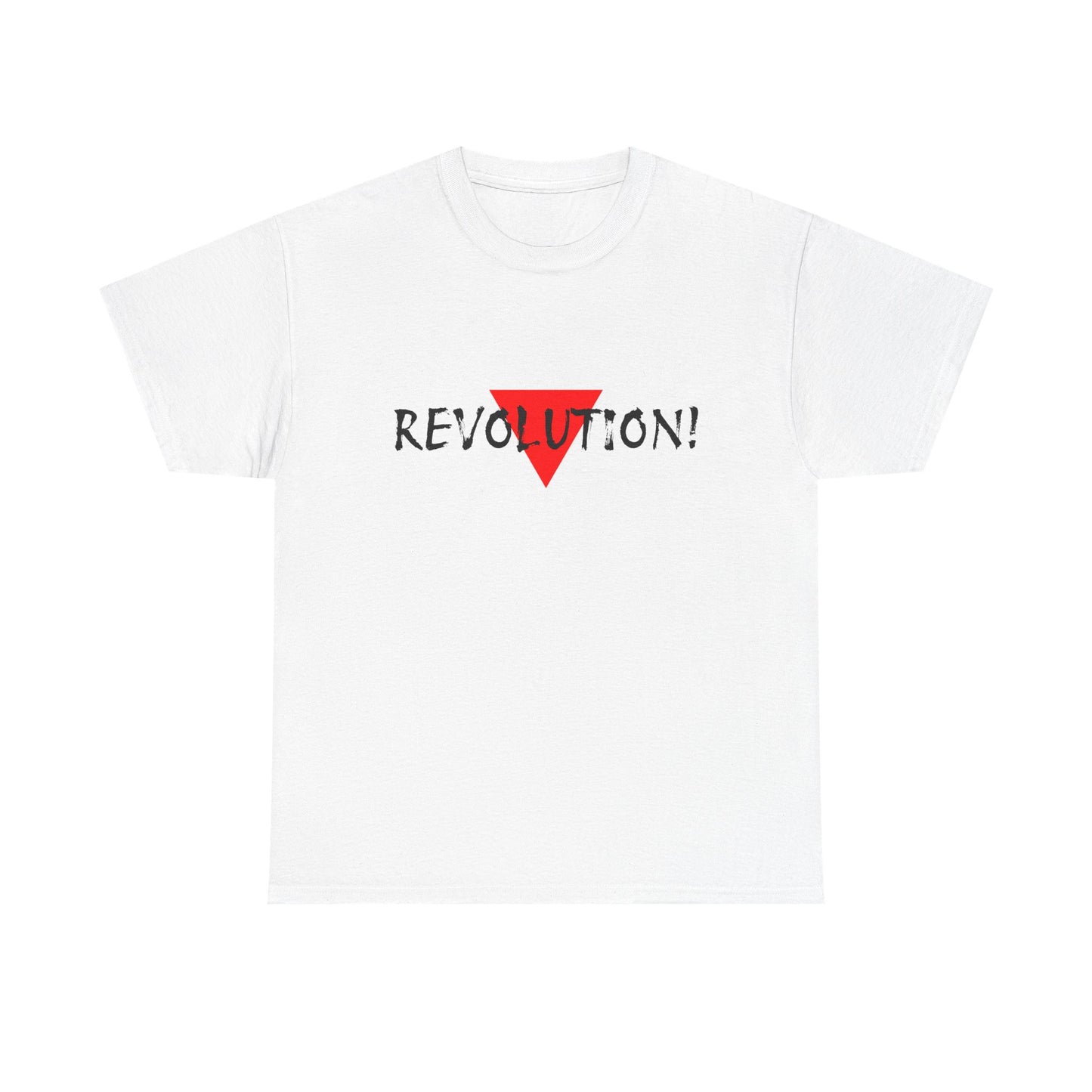 Revolution! Graphic Tee — Red Triangle Protest Shirt