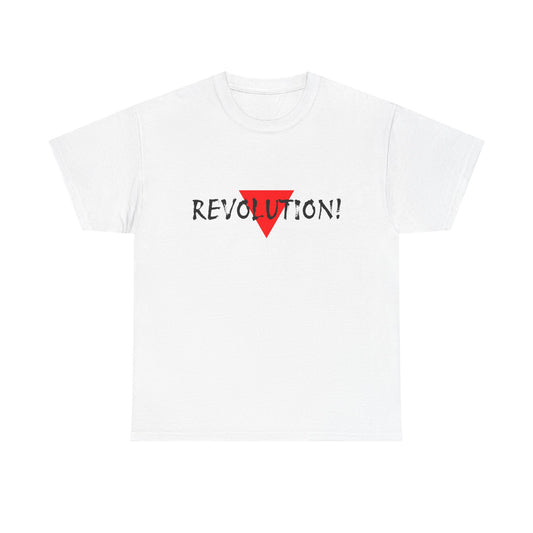 Revolution! Graphic Tee — Red Triangle Protest Shirt