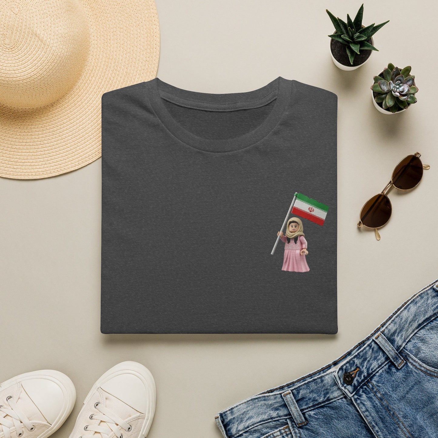 Iranian Girl with Flag T-Shirt — Persian Pride Casual Top