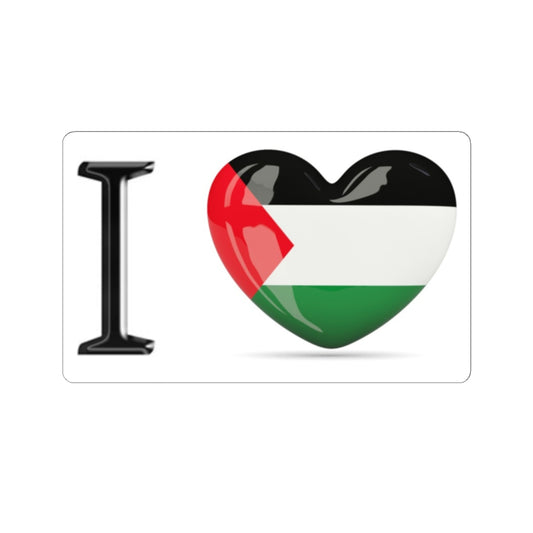 I Heart Palestine Flag Sticker - Kiss-Cut Vinyl Decal for Laptops & Water Bottles