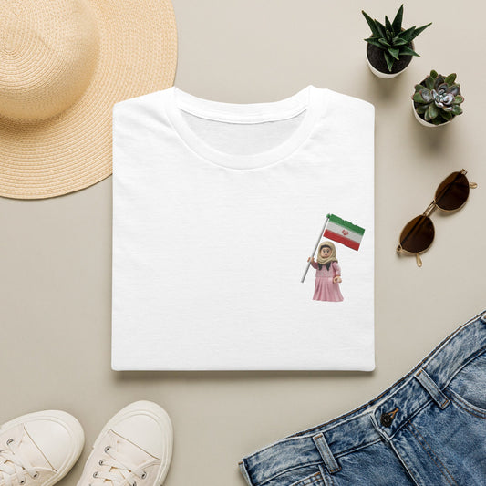 Iranian Girl with Flag T-Shirt — Persian Pride Casual Top