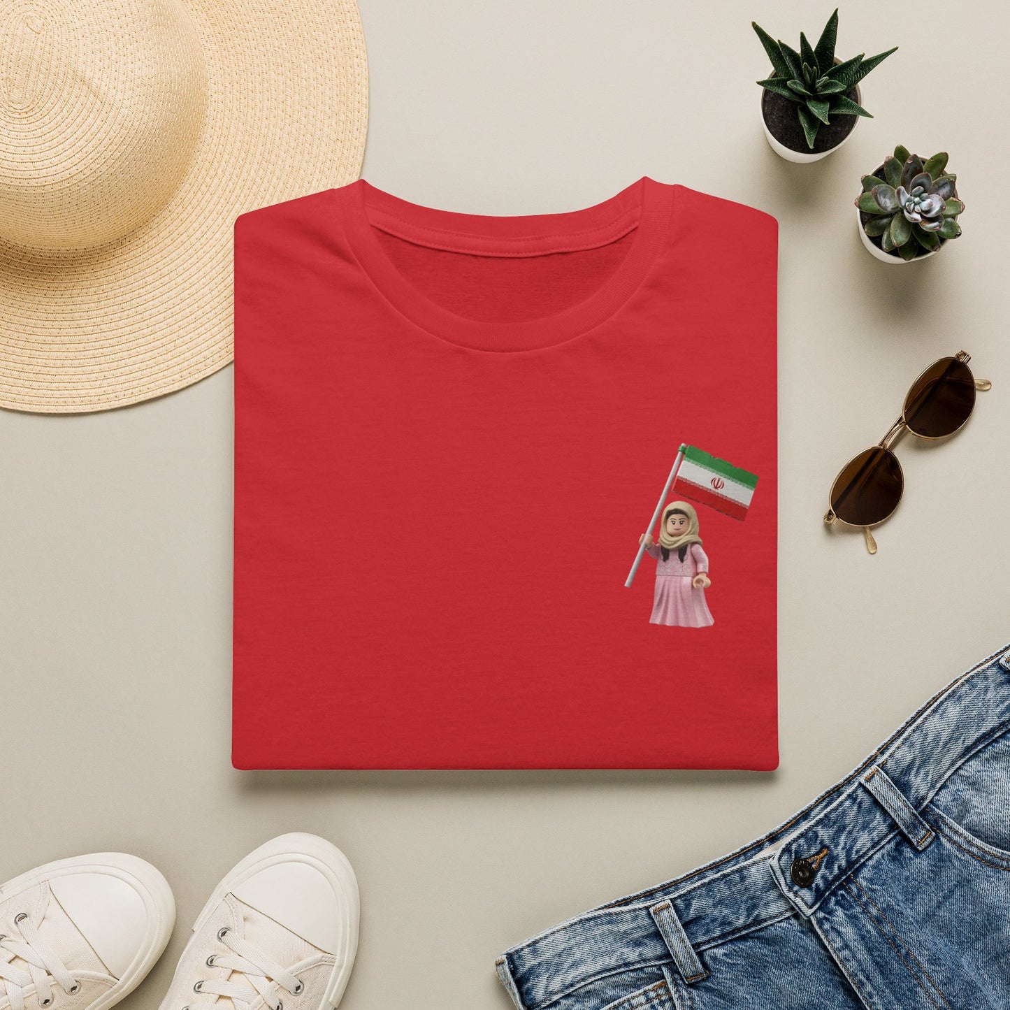 Iranian Girl with Flag T-Shirt — Persian Pride Casual Top