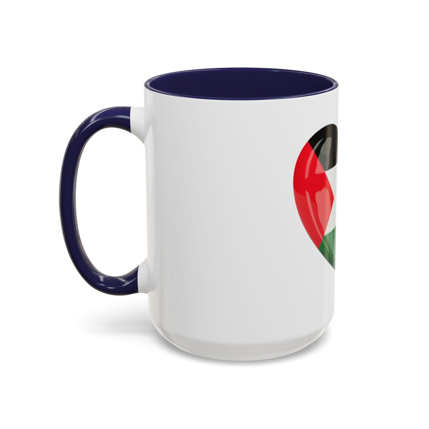 Palestine Flag Heart Accent Coffee Mug (15oz)