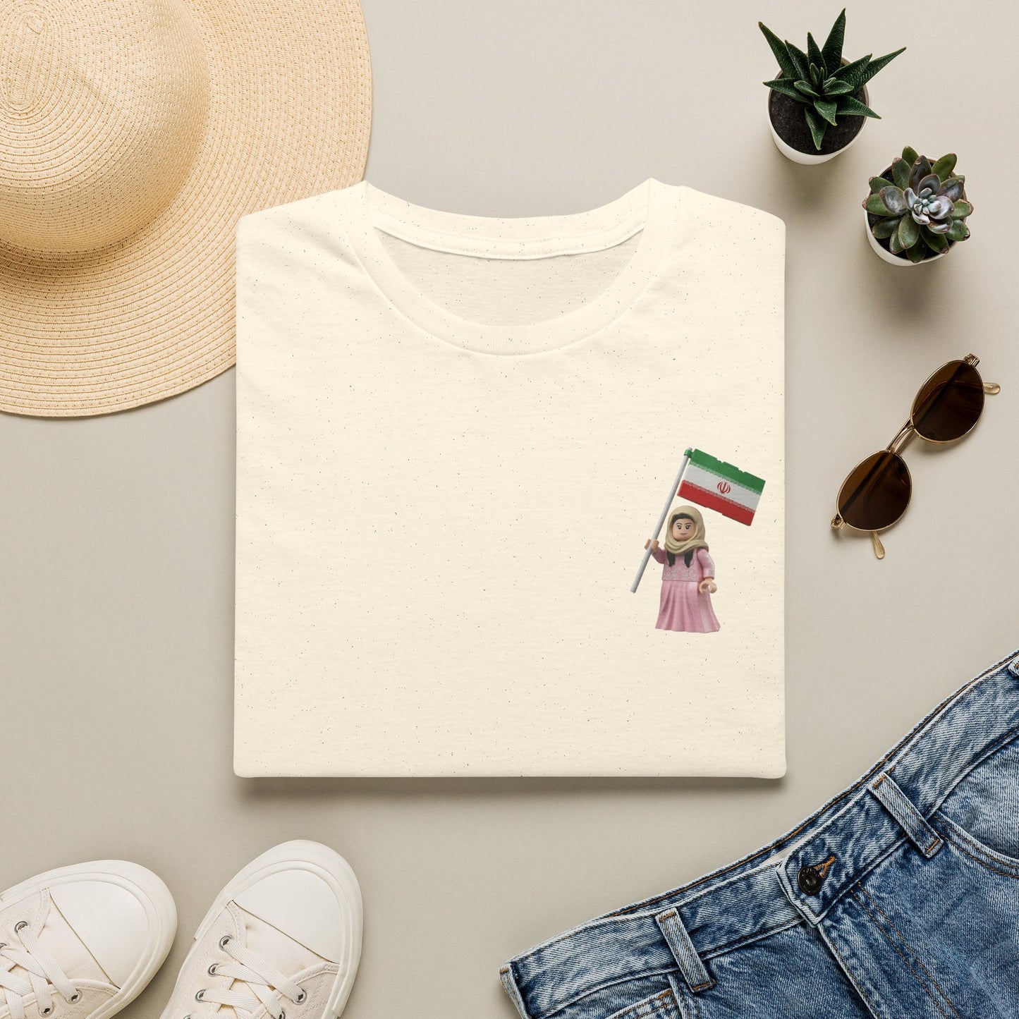 Iranian Girl with Flag T-Shirt — Persian Pride Casual Top