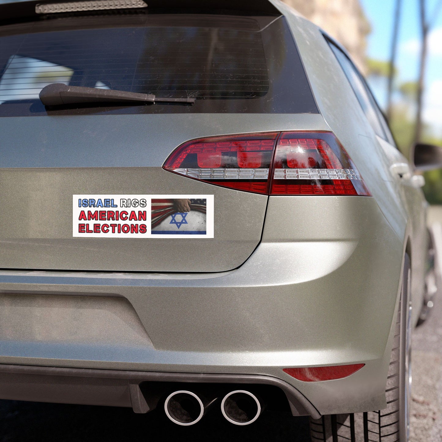 Car Magnet — "Israel Rigs American Elections" Political Protest Design