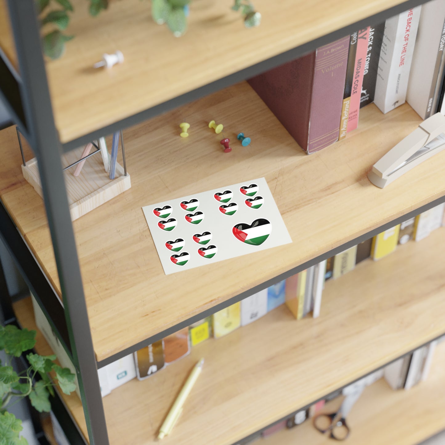 Palestine Heart Flag Sticker Sheet — Patriotic Vinyl Decals for Laptops, Planners, Scrapbooks