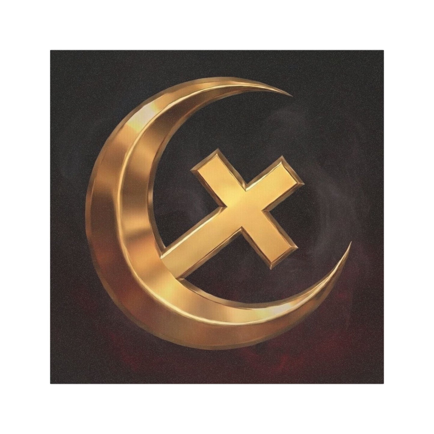 Crescent Cross Alliance Car Magnet — Religious Symbol Magnetic Decal