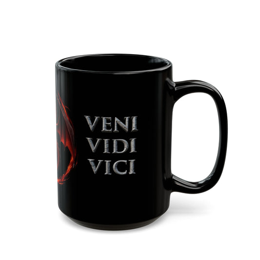 Dragon Fire Black Mug – Veni Vidi Vici 11/15oz