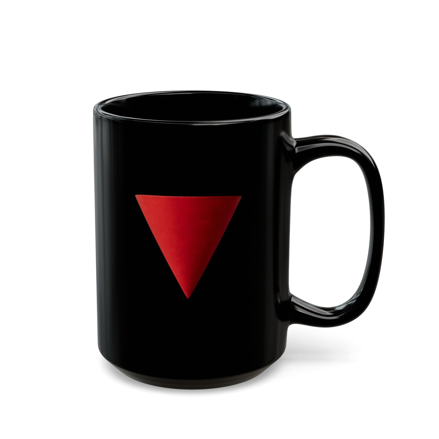 Black Mug with Red Triangle – Coffee Cup
