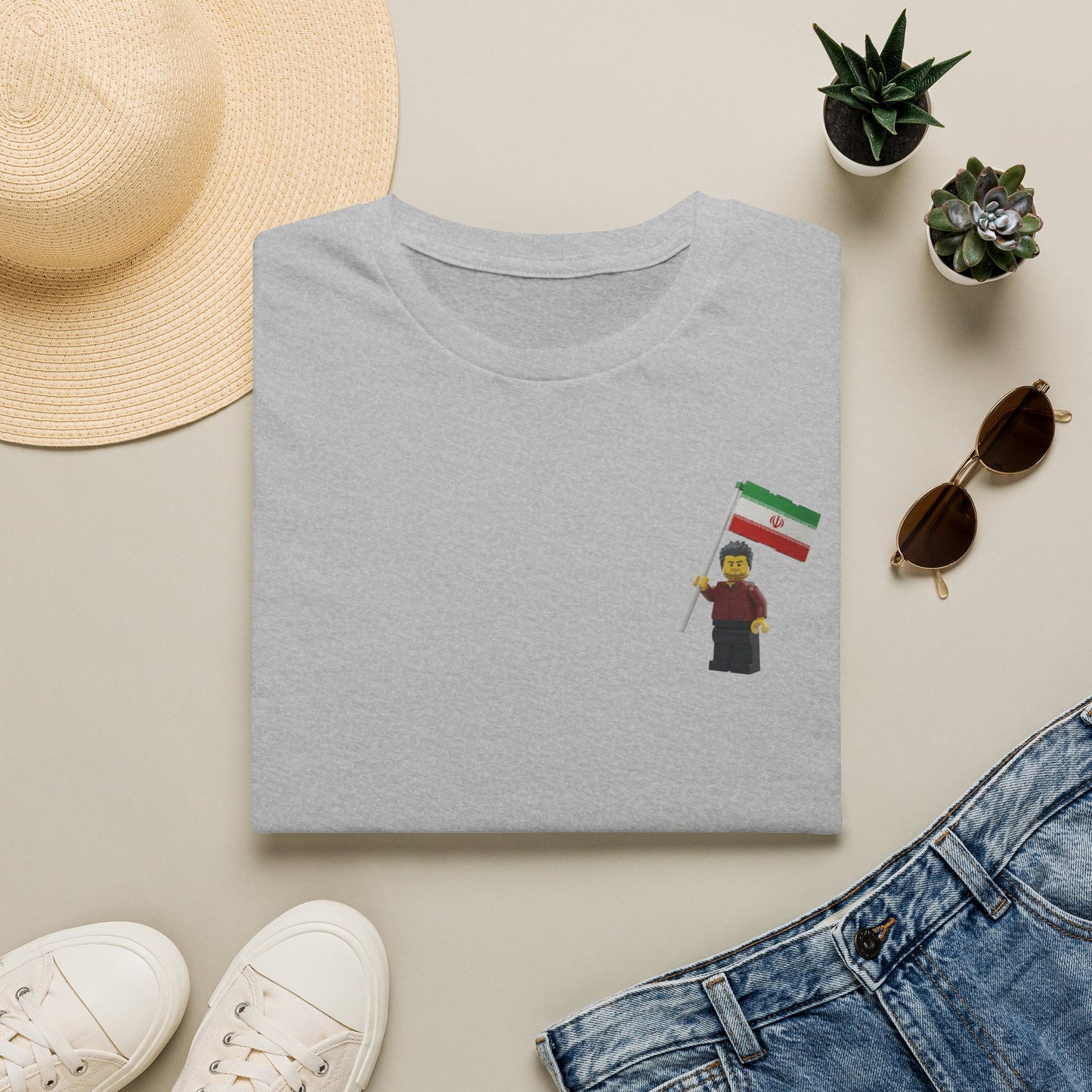 Iran Flag Pocket Tee — Minimalist Protest Solidarity T-Shirt