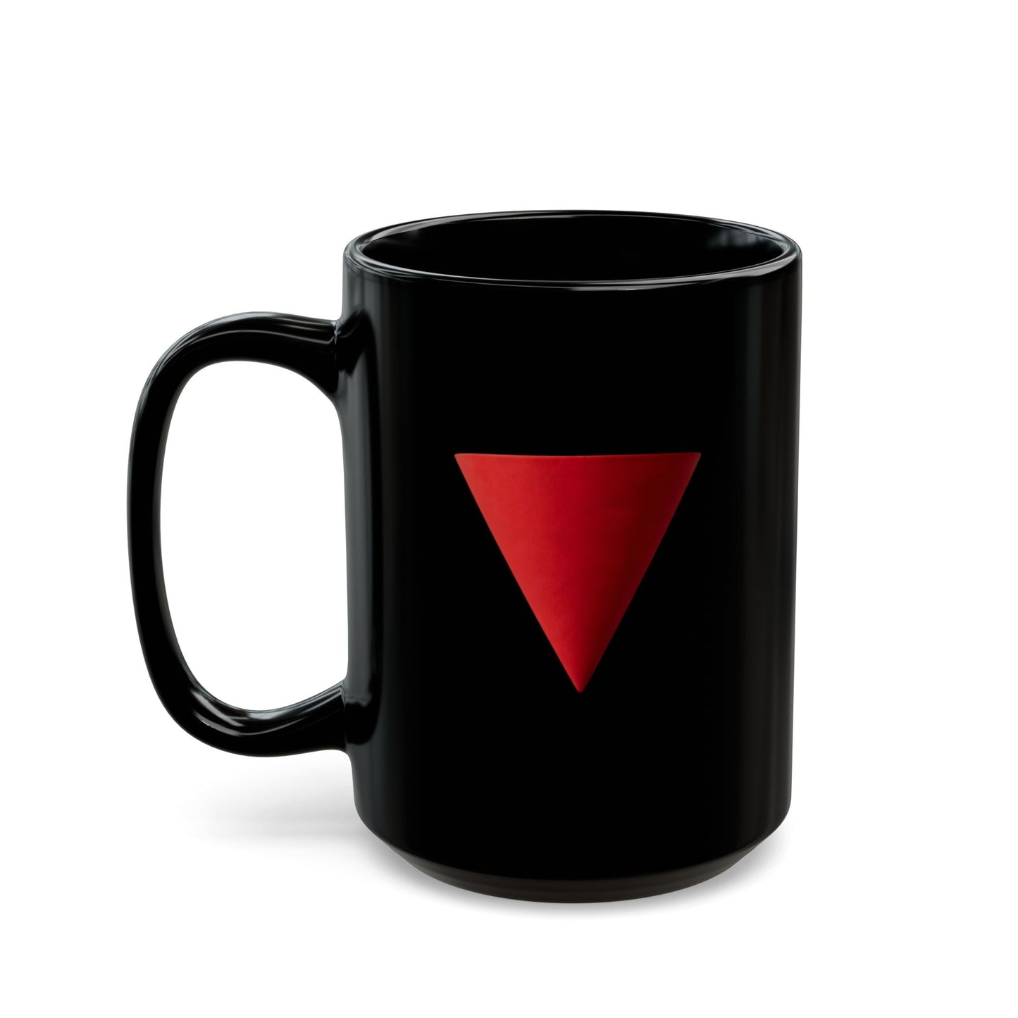 Black Mug with Red Triangle – Coffee Cup