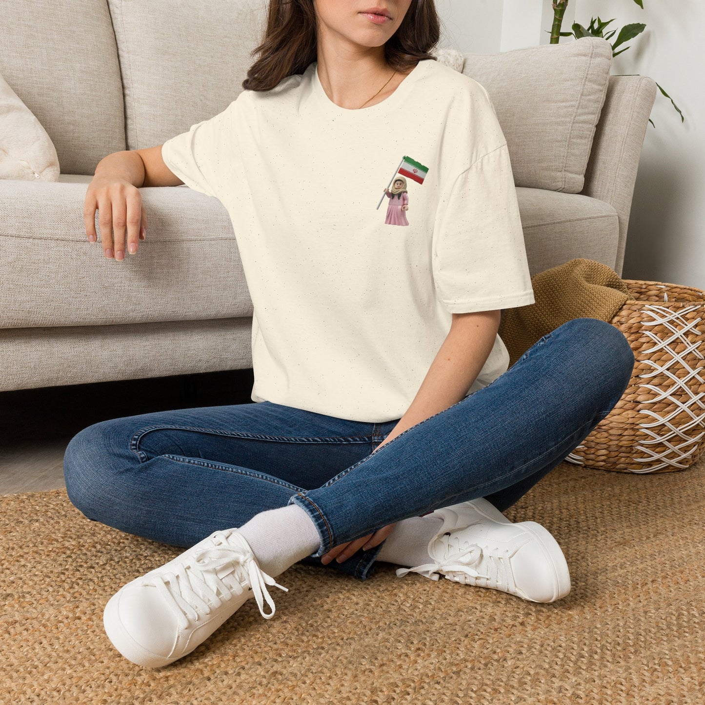 Iranian Girl with Flag T-Shirt — Persian Pride Casual Top
