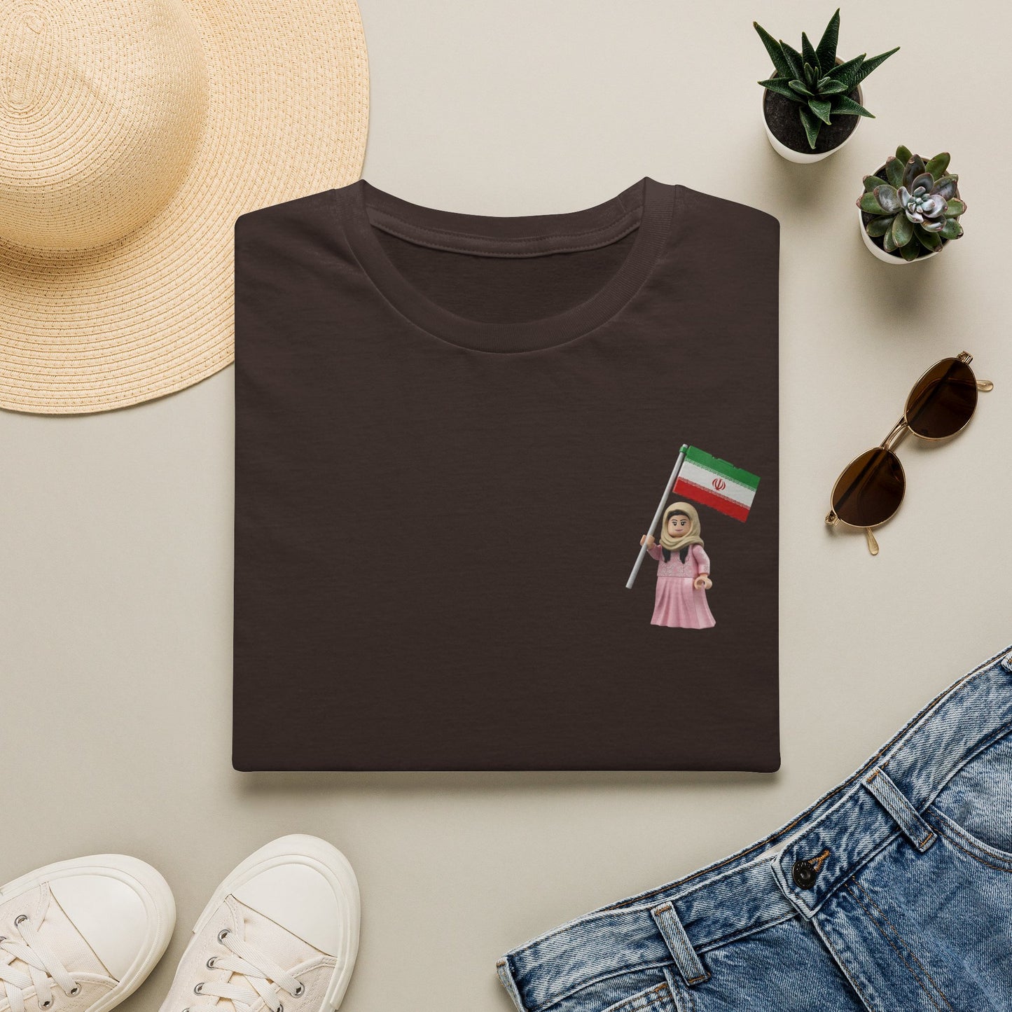Iranian Girl with Flag T-Shirt — Persian Pride Casual Top
