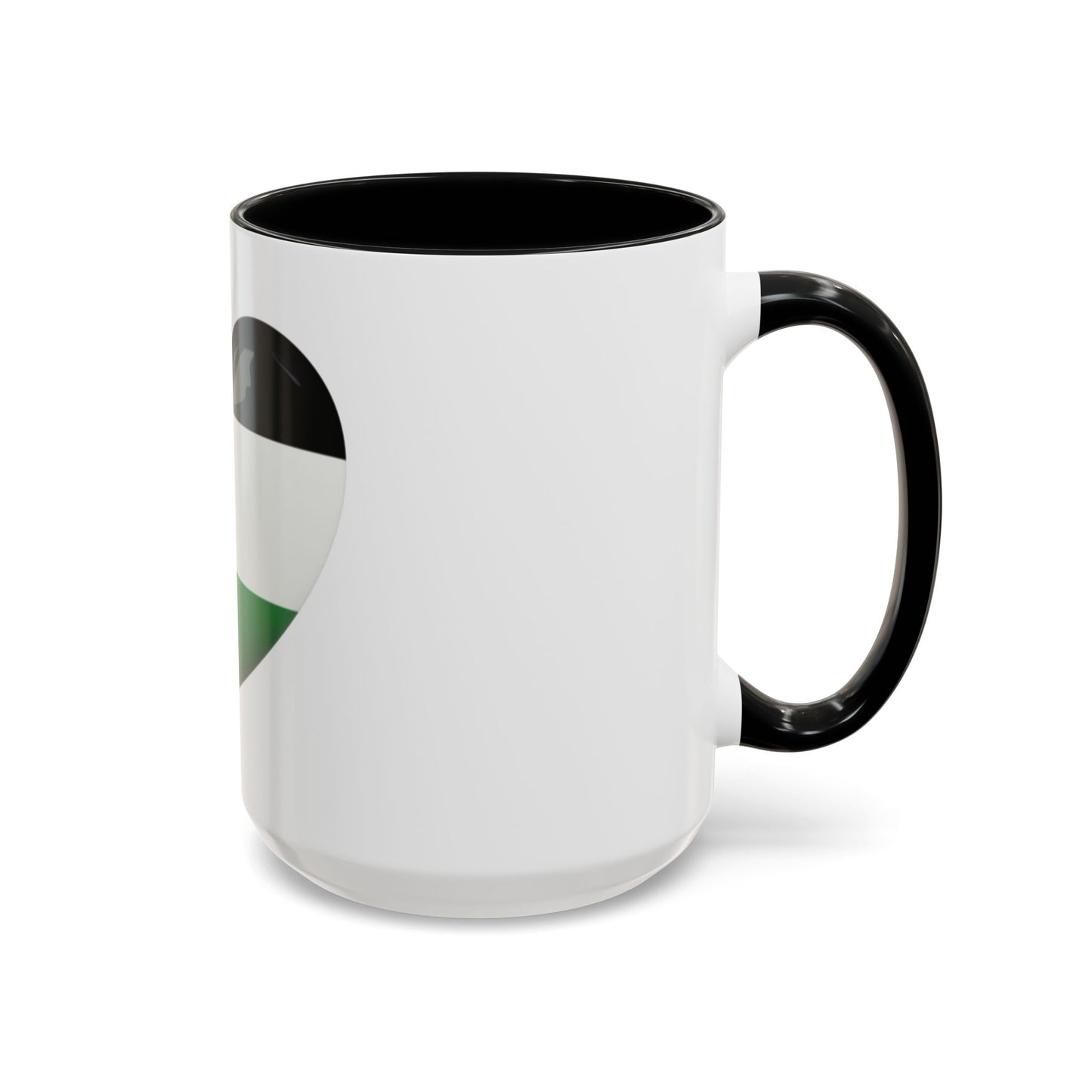 Palestine Flag Heart Accent Coffee Mug (15oz)