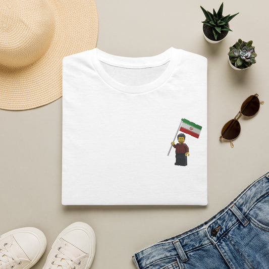 Iran Flag Pocket Tee — Minimalist Protest Solidarity T-Shirt
