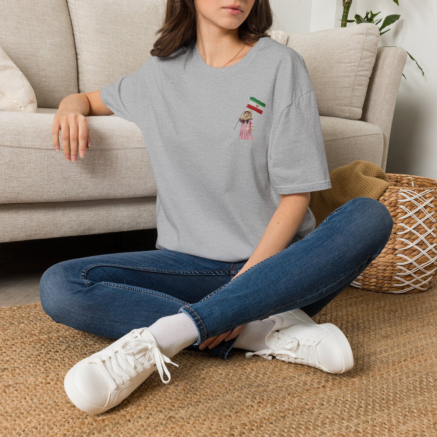Iranian Girl with Flag T-Shirt — Persian Pride Casual Top