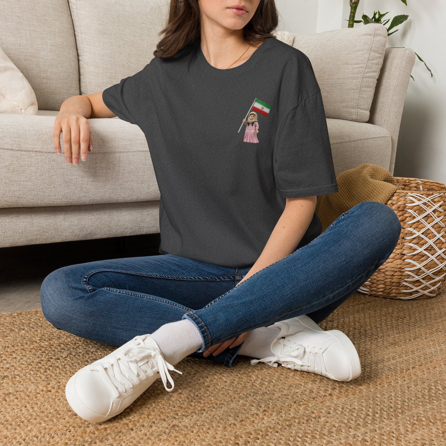 Iranian Girl with Flag T-Shirt — Persian Pride Casual Top