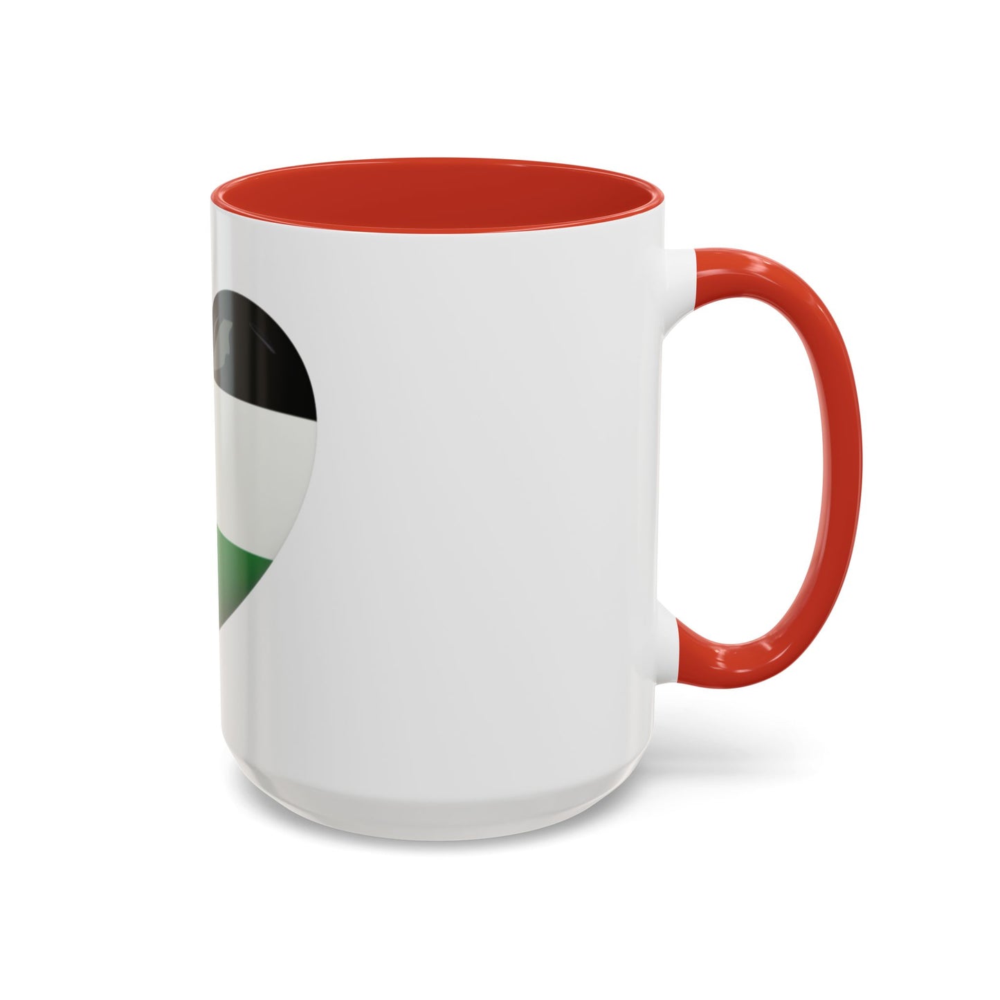 Palestine Flag Heart Accent Coffee Mug (15oz)