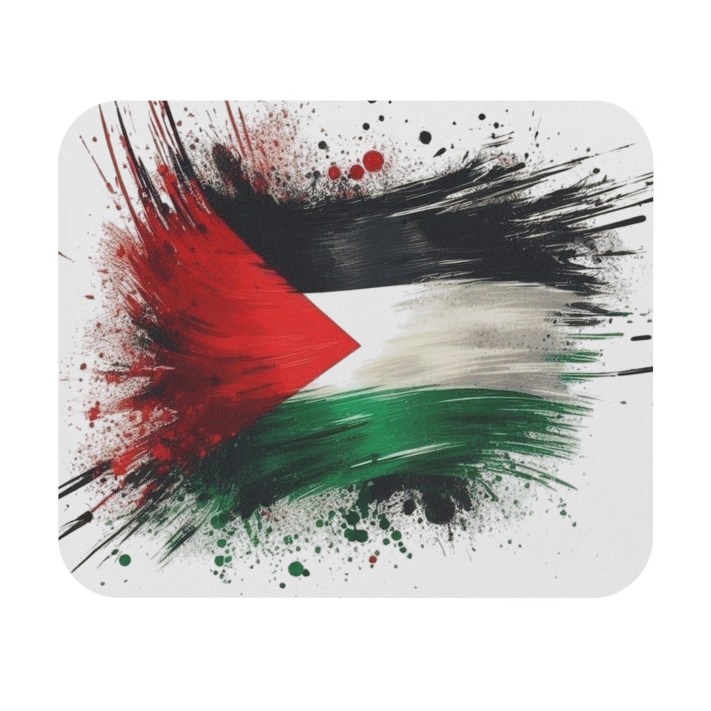 Palestine Flag Splash Mouse Pad — Artistic Rectangle Desk Mousepad
