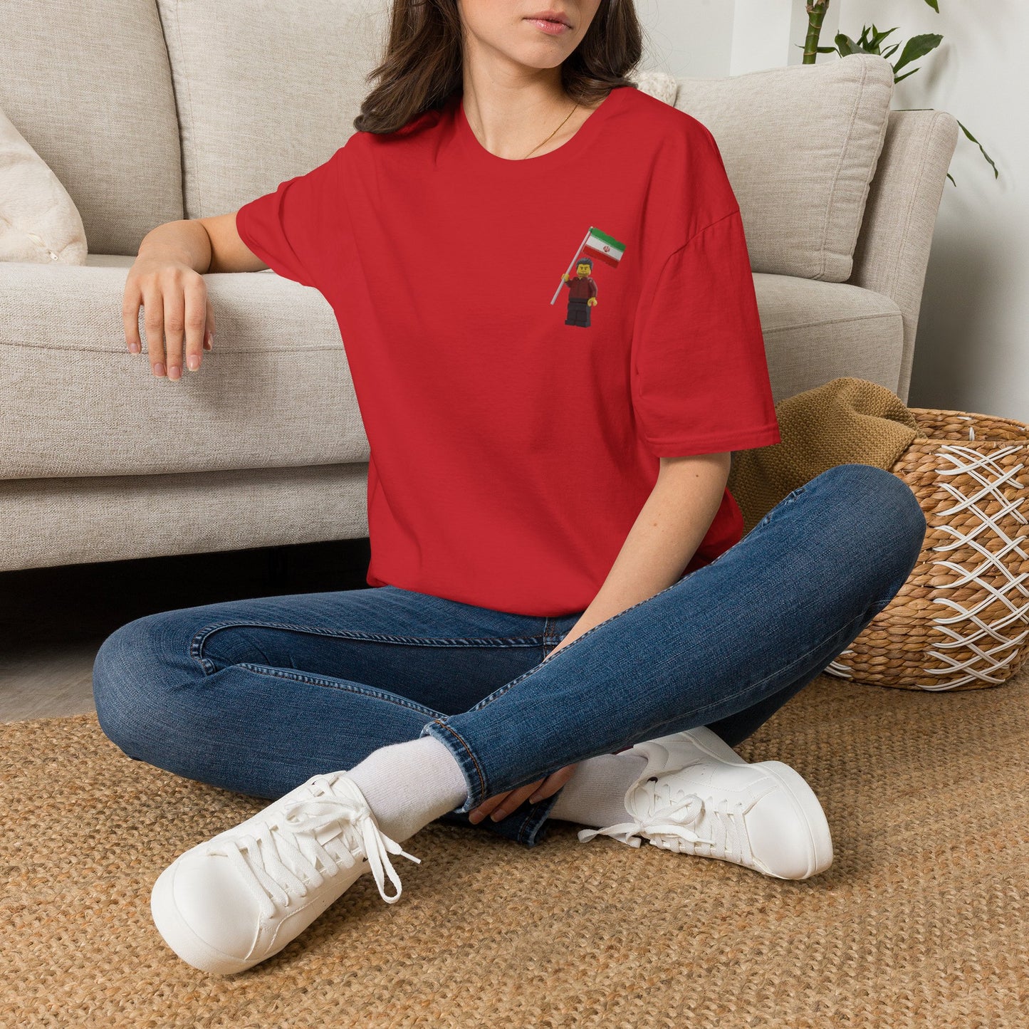 Iran Flag Pocket Tee — Minimalist Protest Solidarity T-Shirt
