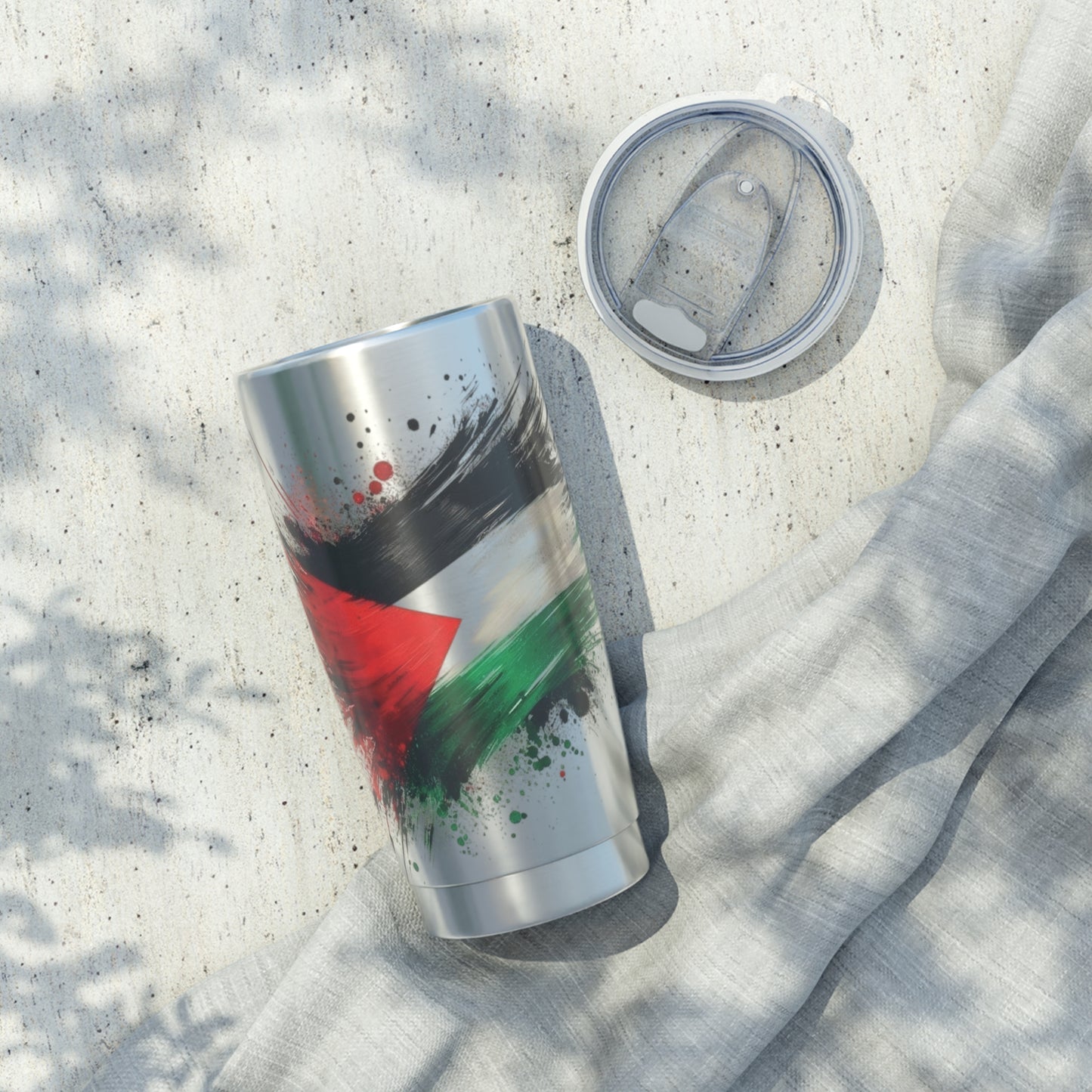Palestine Flag Spray Paint 20oz Tumbler