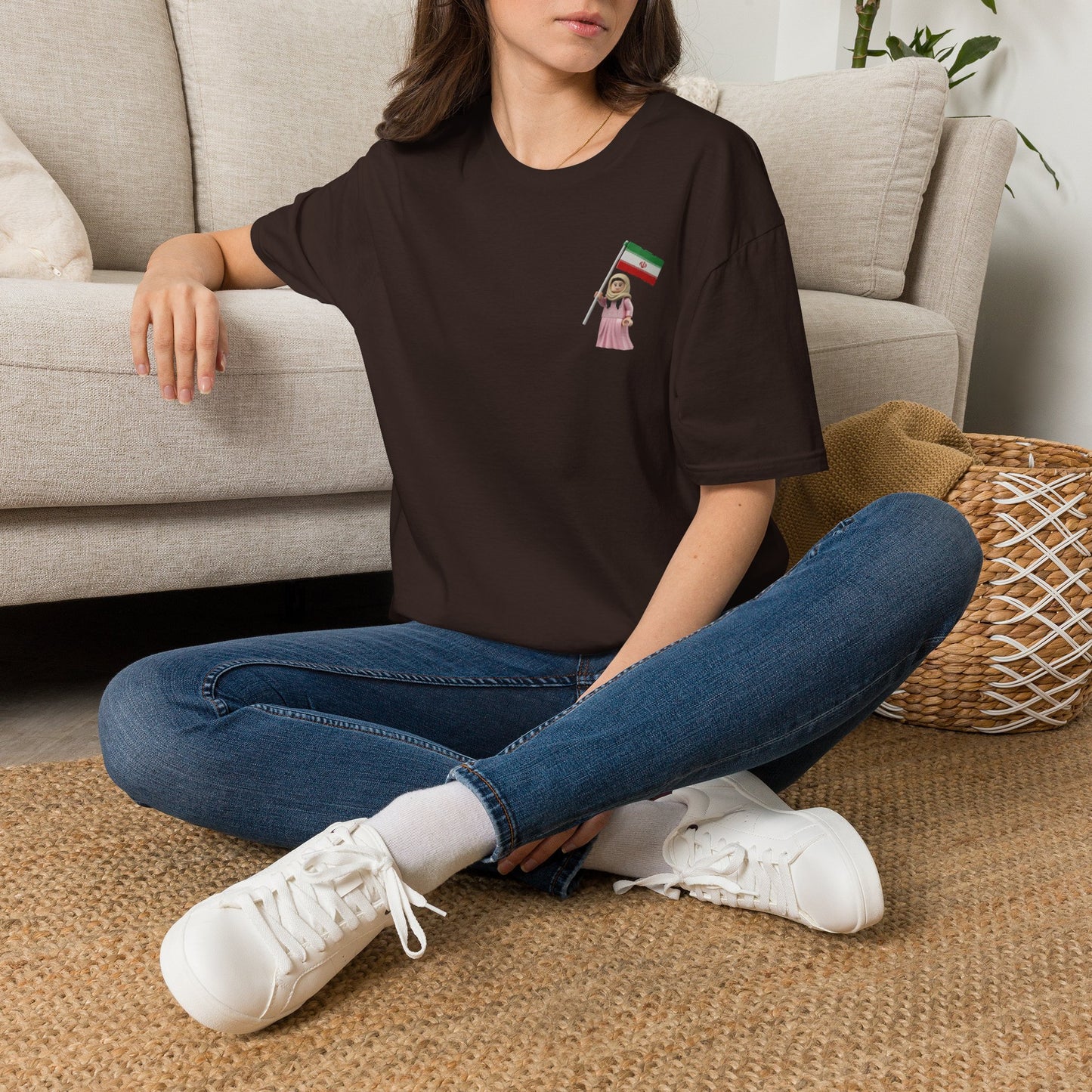 Iranian Girl with Flag T-Shirt — Persian Pride Casual Top